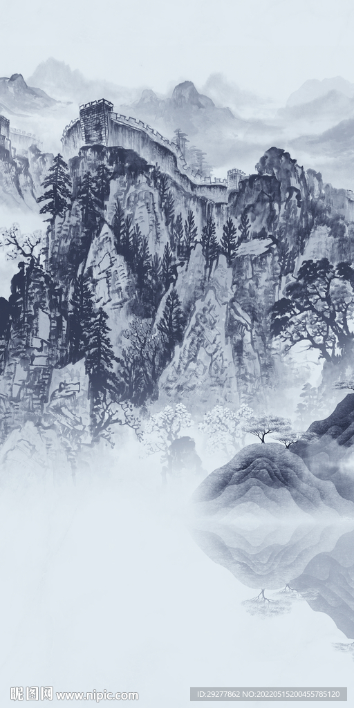 高雅现代山水玄关 TIF分层