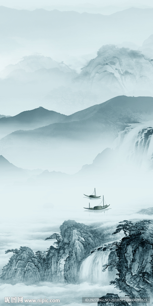 别墅现代山水玄关 TIF分层