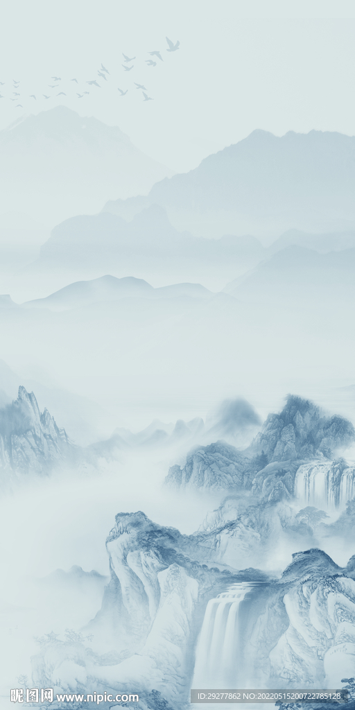 爆款现代山水玄关 TIF分层