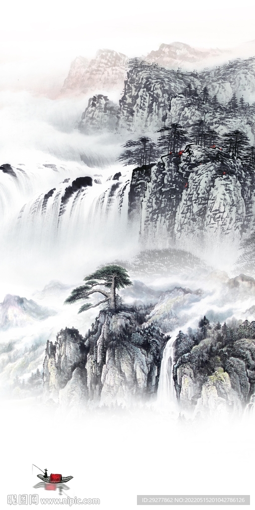 国画山水新款玄关 TIF分层