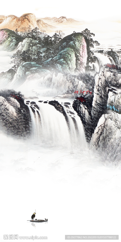 国画现代山水玄关 TIF分层