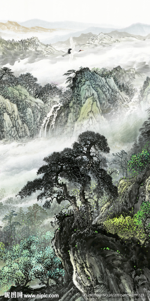 别墅 风景山水玄关 TIF分层