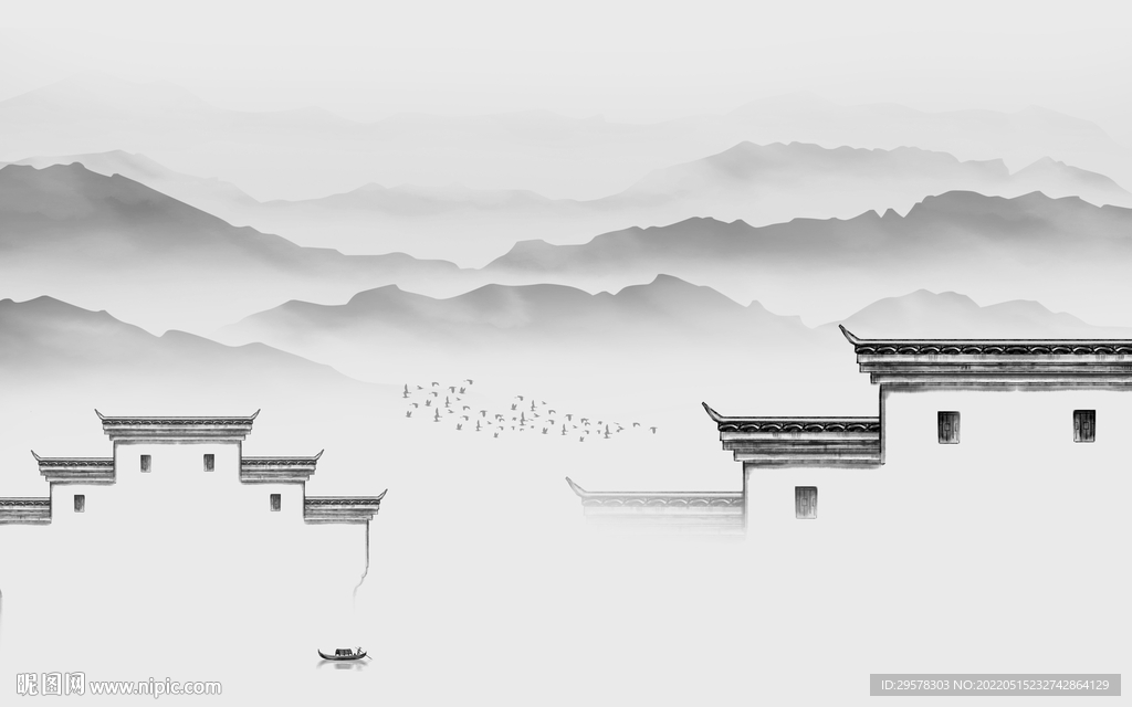 新上架高清山水墙画 TIF分层