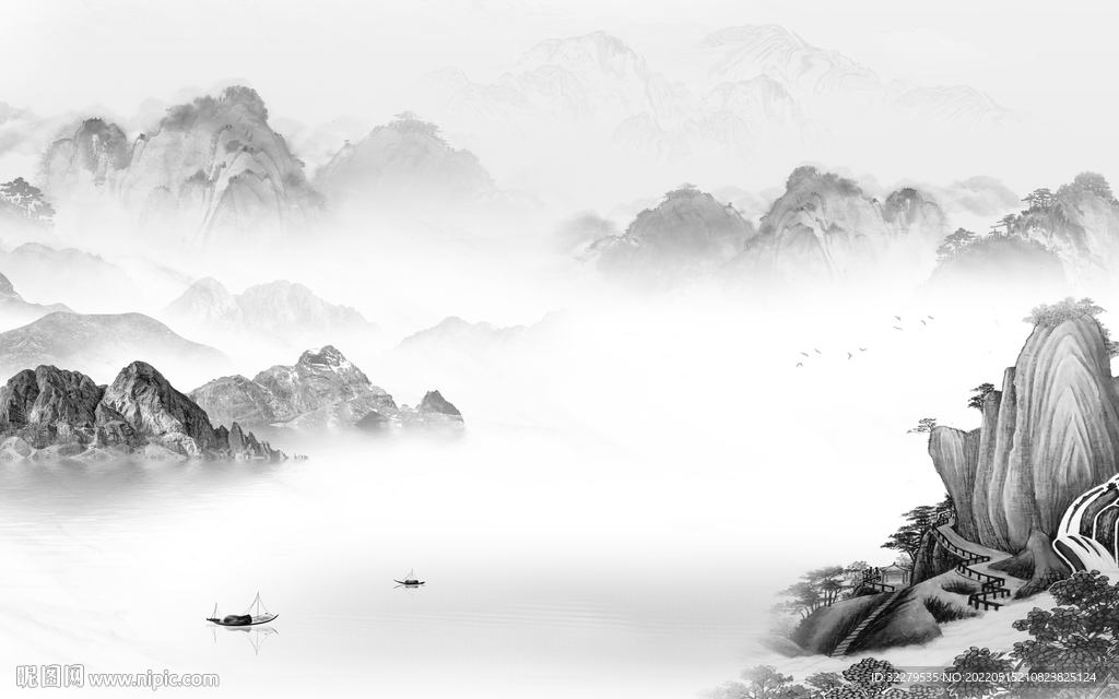 客厅最新爆款山水 TiF分层