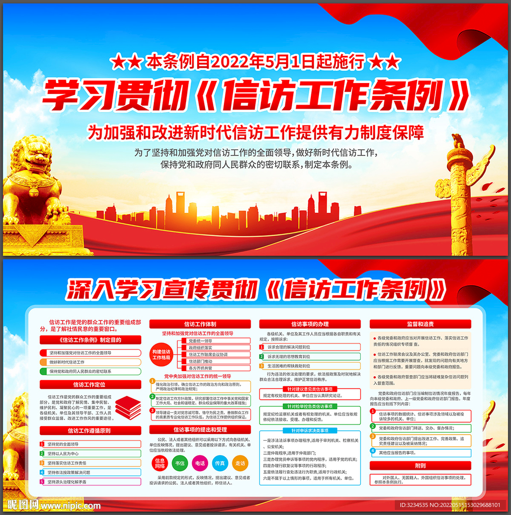 信访工作条例展板图片下载