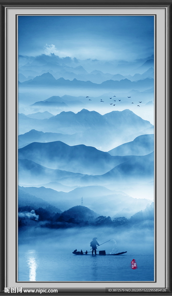 竖幅山水