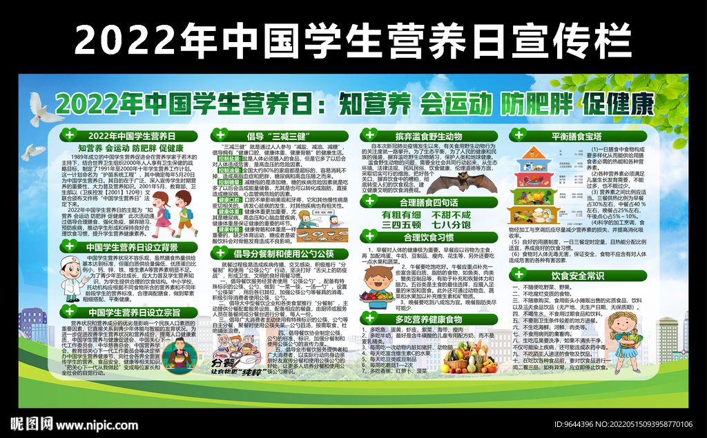 2022年中国学生营养日宣传栏