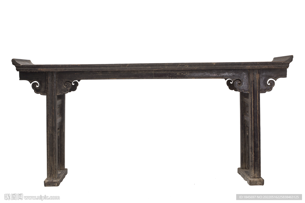 清早期槐木云纹牙翘头案