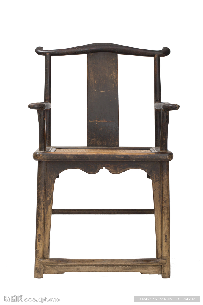 榆木擦紫漆四出头矮南官帽椅