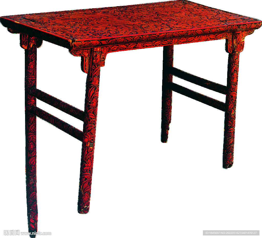 剔红龙纹图长方桌