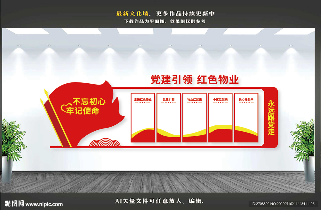 红色物业文化墙