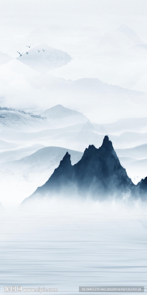 别墅山水意境玄关 tif分层