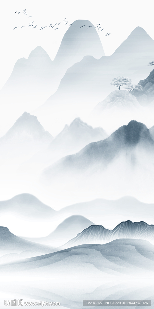 中国风新款山水玄关 tif分层