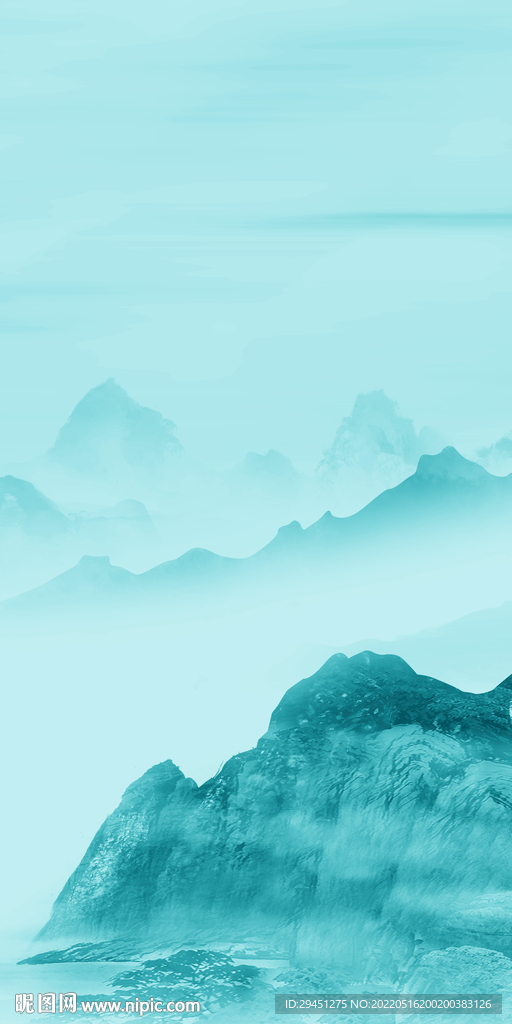 高档 山水现代玄关 tif分层