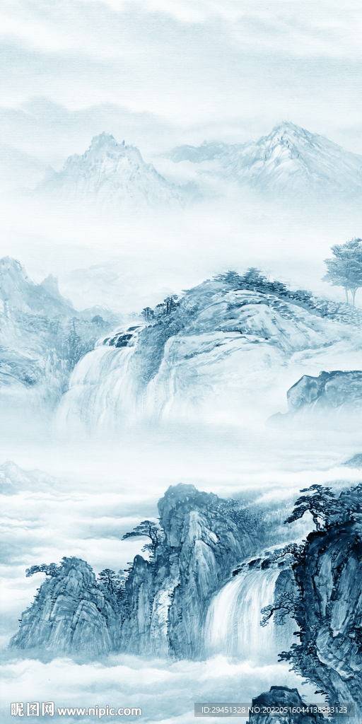 中式 高端玄关山水 TIF分层