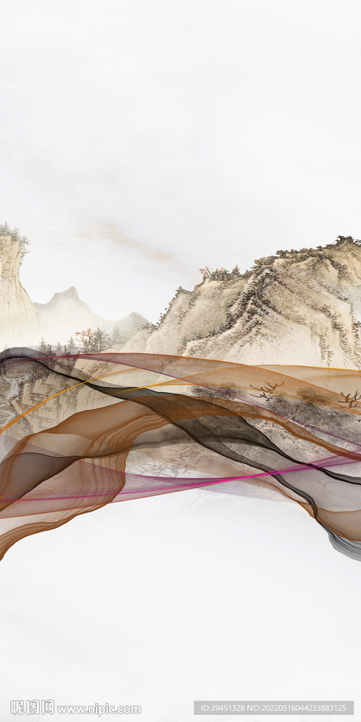 人气 高端玄关山水 TIF分层