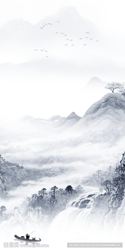 新中式高端玄关山水 TIF分层