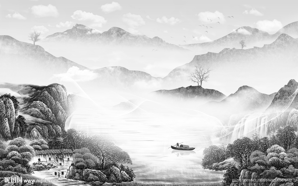 简约意境高档山水 TIF分层