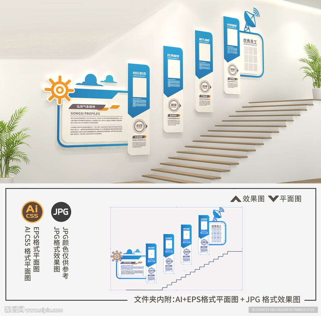 气象局楼梯文化墙