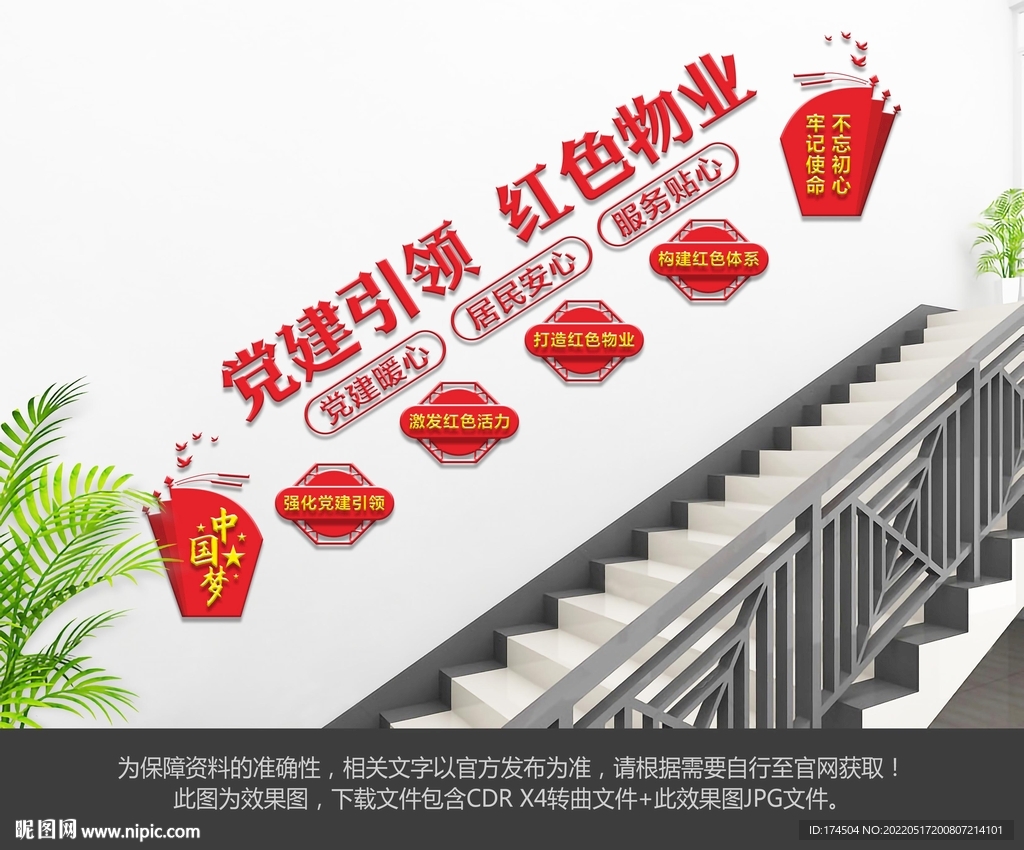 红色物业文化墙