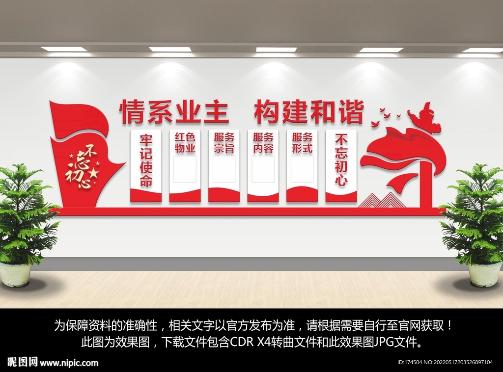 红色物业文化墙