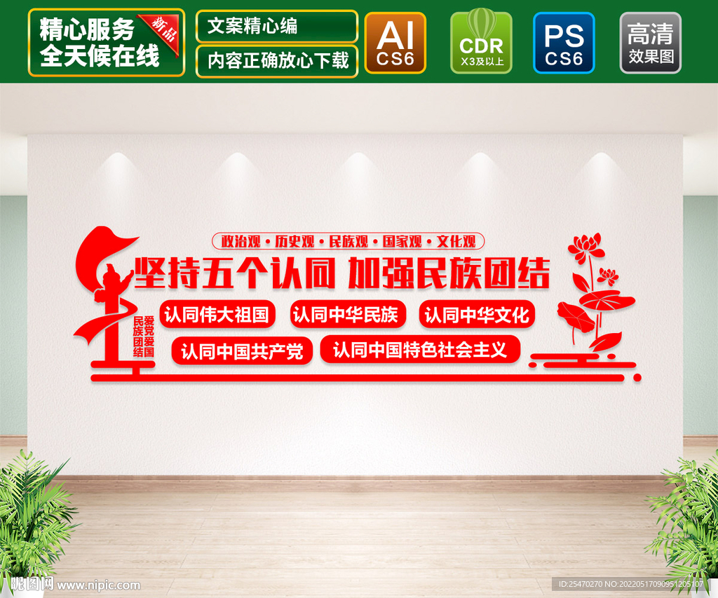 五个认同文化墙