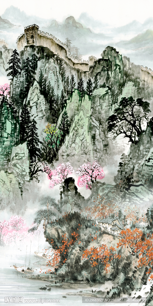 最新玄关画山水 TIF分层