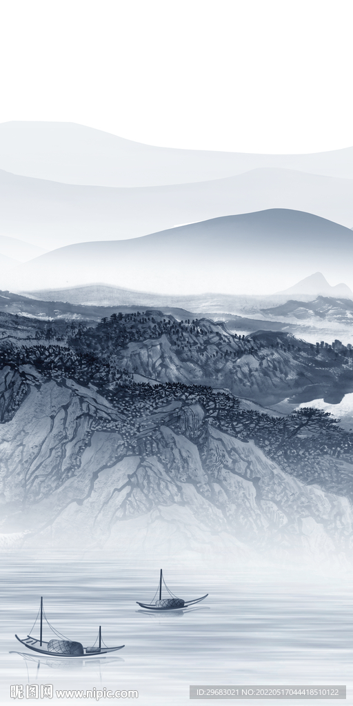 意境新玄关画山水 TIF分层