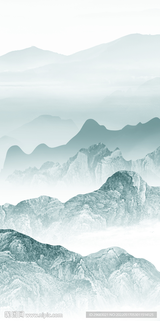 新品玄关中式山水 TIF分层