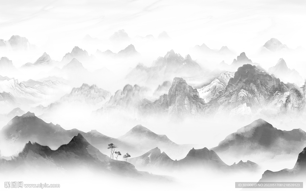 别墅 高档灰色山水 tif分层