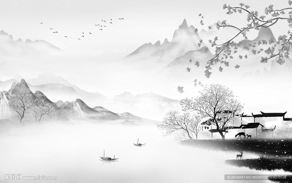 江南意境新山水图 tif分层