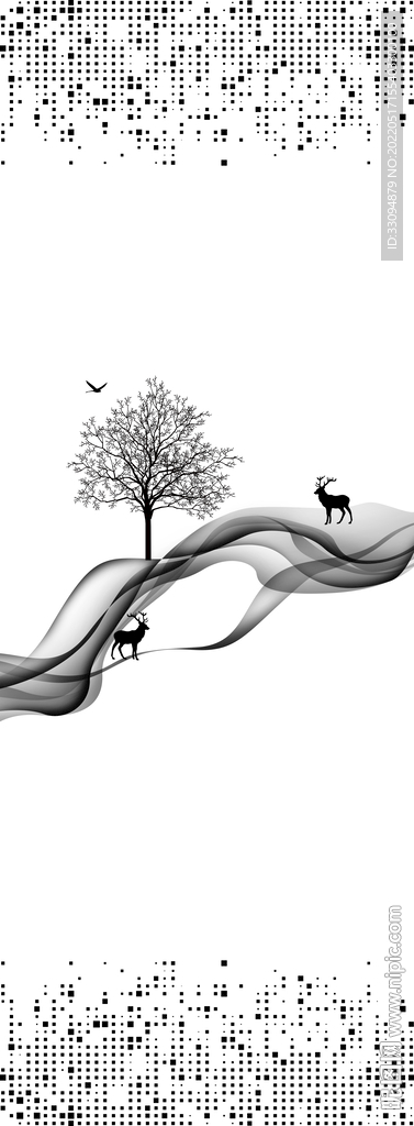 高清分层透明底平开门打印图