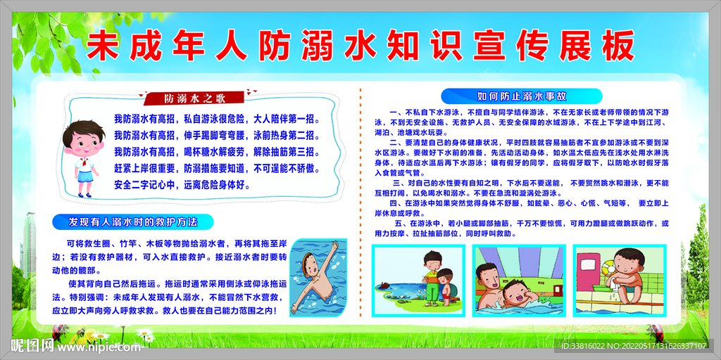 未成年人防溺水知识宣传栏