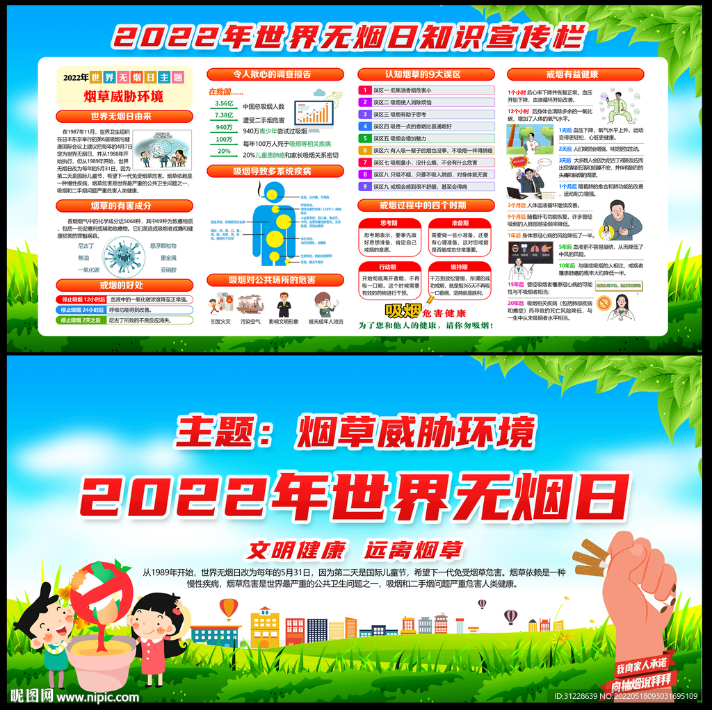 2022年世界无烟日主题展板