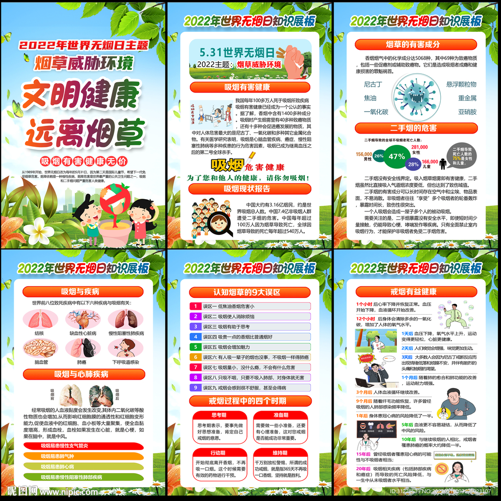 2022年世界无烟日主题展板