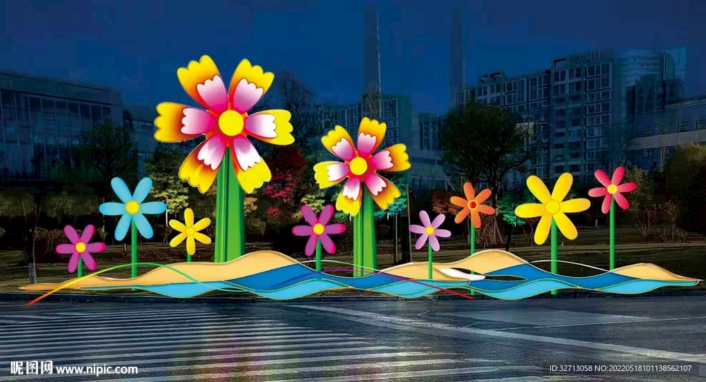 公园美陈花朵设计