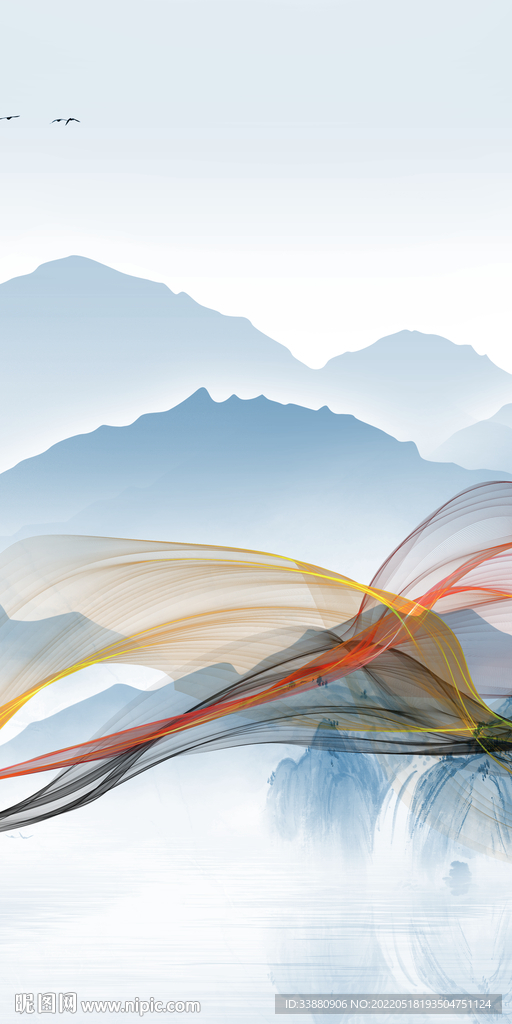 人气 山水玄关新画 TIF分层