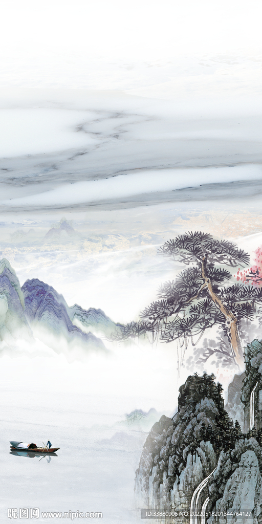 最新山水玄关新画 TIF分层