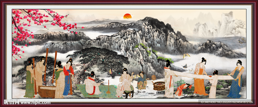 国画捣练图