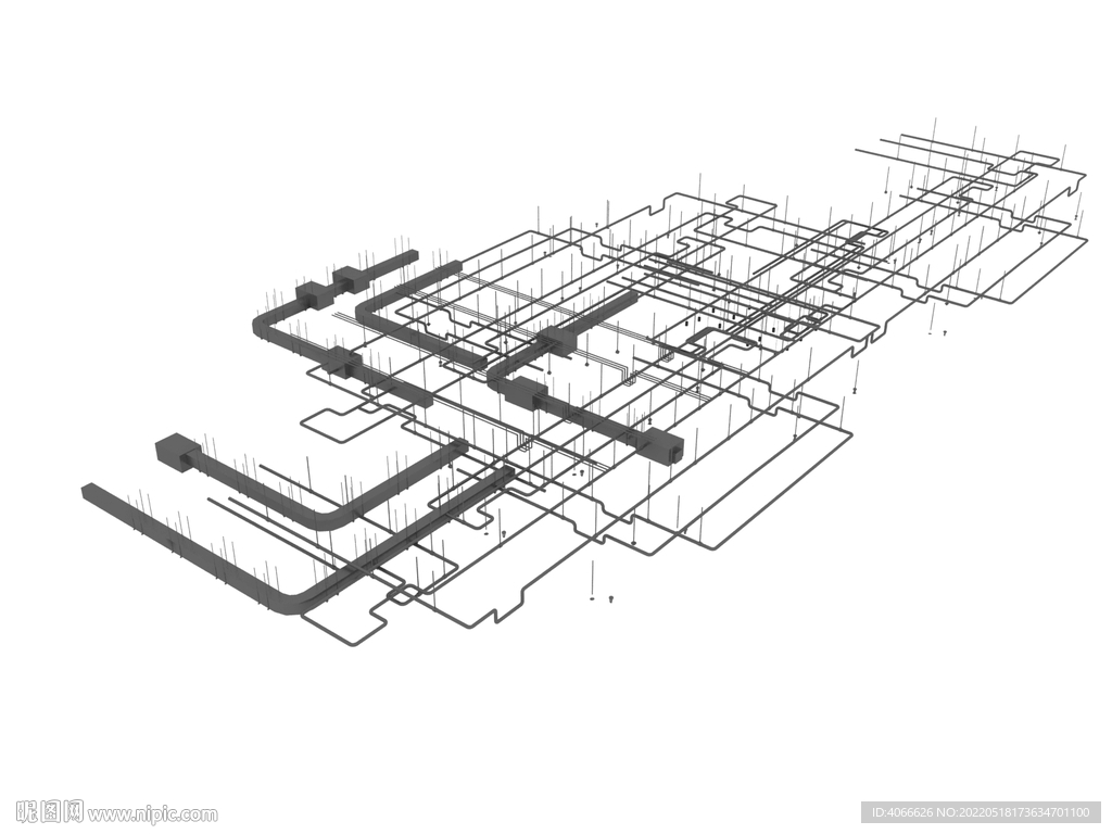 屋顶管道3d模型