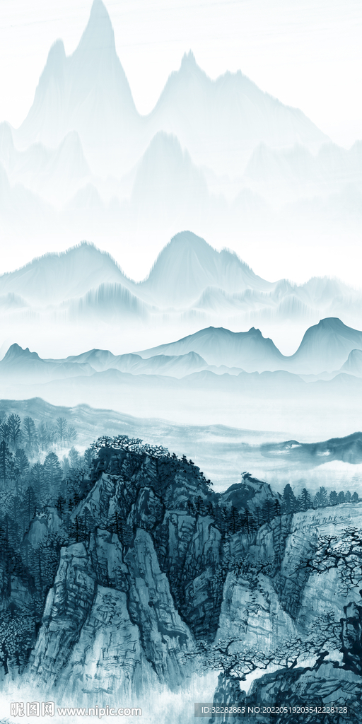 现代 山水中式玄关 Tif分层