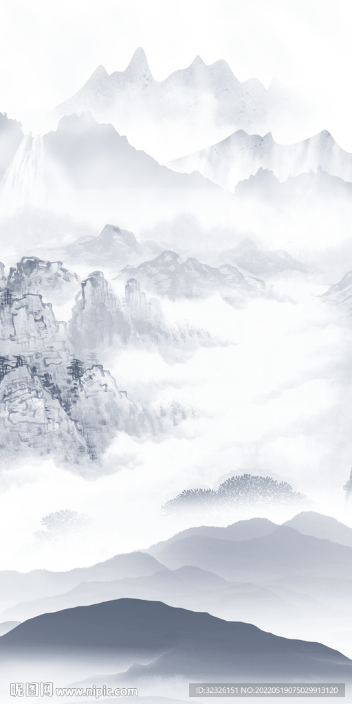 水墨高档背景玄关 TiF分层