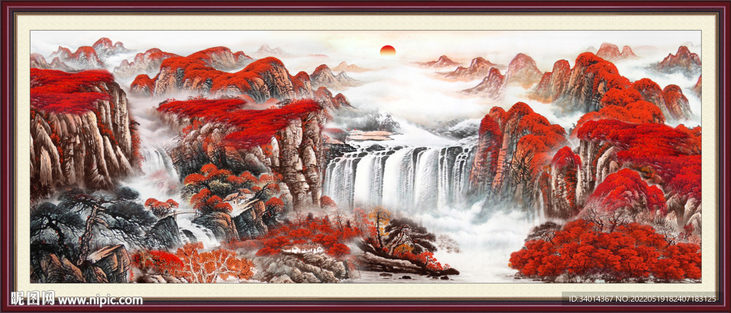 流水生财国画