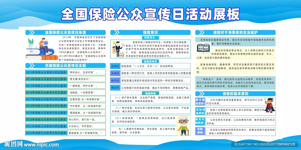 全国保险公众日宣传展板
