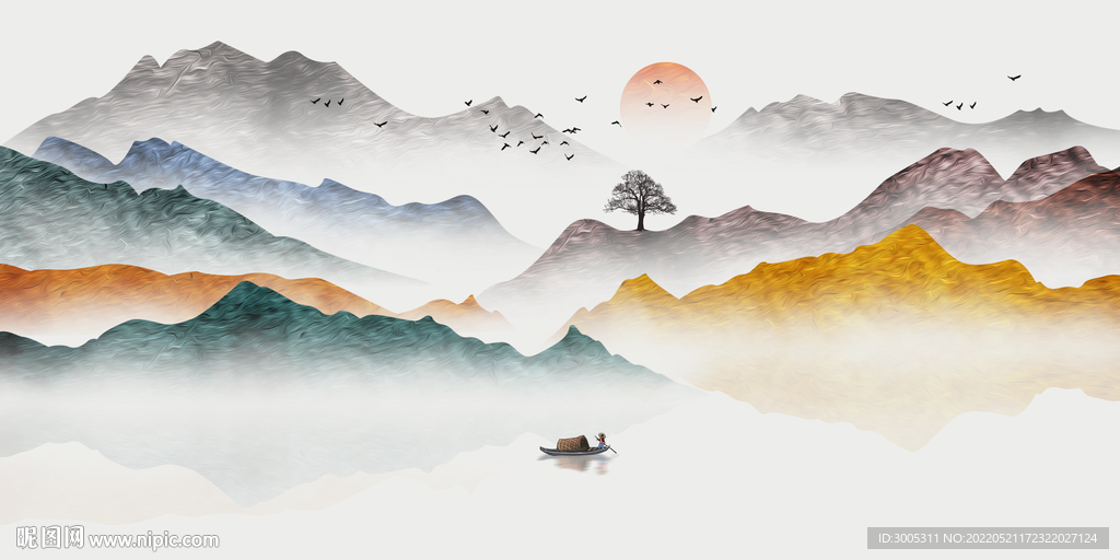 装饰画 新中式山水画