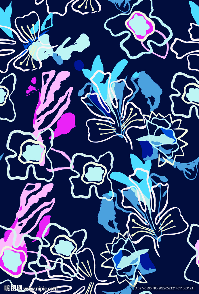 线条花