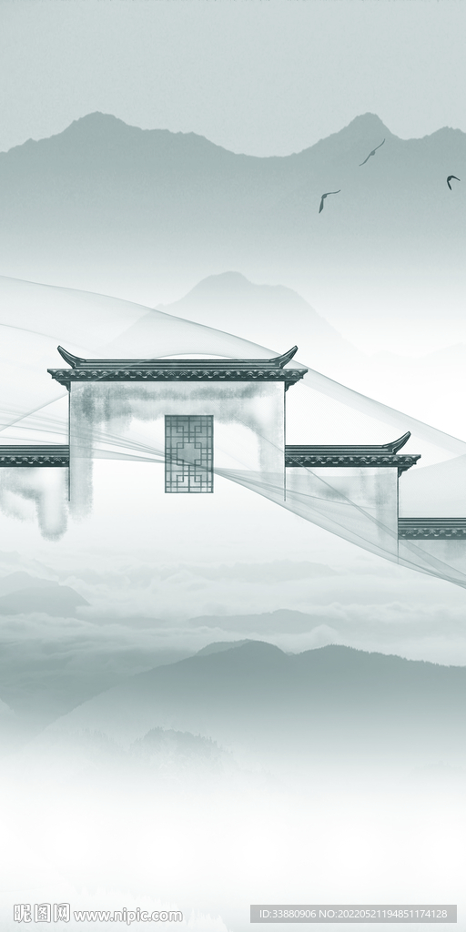 徽派风景新玄关画 TIF分层