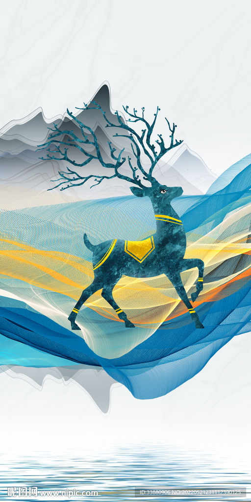 大气风景新玄关画 TIF分层