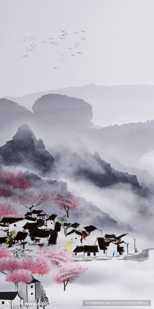 江南风景新玄关画 TIF分层