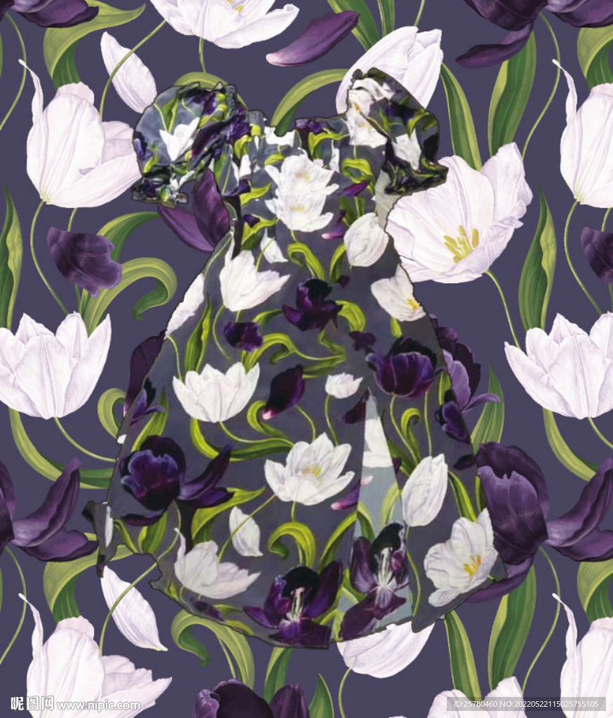 手绘花郁金香
